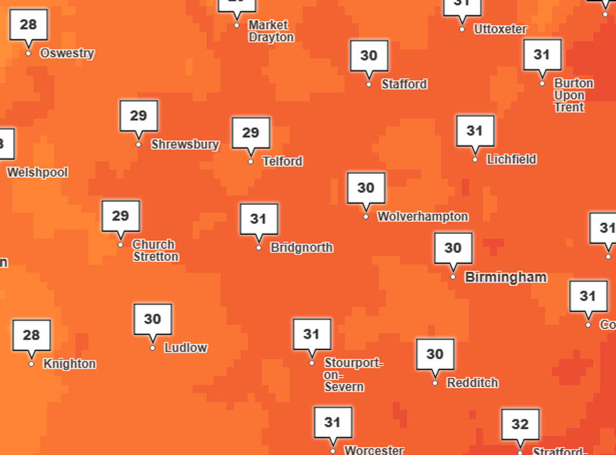 Hottest day of the June as Shropshire experiences more warm temperatures and highs of 33C