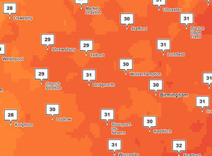 More high temperatures are expected for the West Midlands and Shropshire