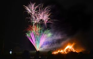 Two displays were put on during the evening