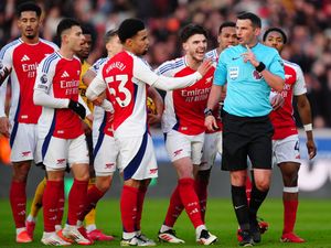 Supporting image for story: Arsenal charged after players confronted referee over Myles Lewis-Skelly red
