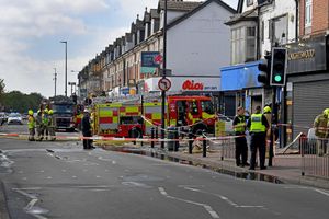 Police and fire crews at the scene on Sunday morning