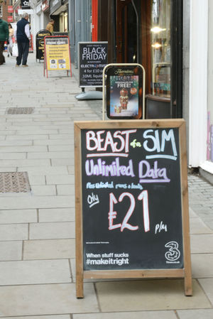 A-boards in the centre of Shrewsbury 