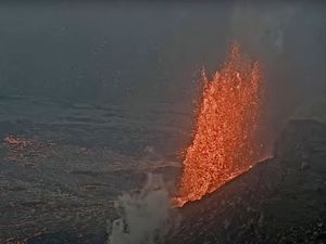 Supporting image for story: Hawaii’s Kilauea volcano spewing lava once again