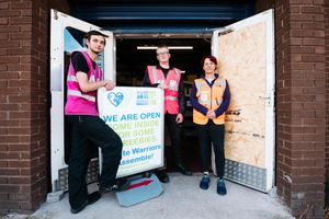 The Save it Discount store in Wellington was broken into over the weekend. Pictured on Monday, from left to right, are Kyle Hughes, Reece Greenfield and Diane Levitt