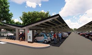 Parveen Begum's car ports are also suitable for use at retail parks and supermarkets