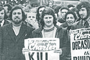 Ricky Tomlinson, left, on the march in 1972