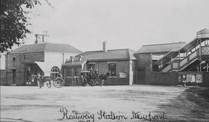 MUST CREDIT THIS PICTURE TO THE COLLECTION OF THE LATE MALCOLM MILES OF NEWPORT. nostalgia pic. Newport. Newport railway station. The postcard was posted in January 1914, although of course the image will be slightly older. The handwritten message on the back was: '20.1.14. I hope to be home on Thursday next by eleven train. Best love, L.' It was addressed to 'Mrs Bavier, Station House, Minsterley, Salop.' This is an old original postcard from the collection of the late Malcolm Miles, a renowned Newport local historian, who died August 4, 2018. It was copied with the permission of his widow Mrs Susan Miles, of The Birches, Avenue Road South, Newport, TF10 7DT, on February 21, 2019. Susan Miles MBE, 01952 811878, 07866295377, susanmiles1@sky.com. Sue Miles. Library code: Newport nostalgia 2019