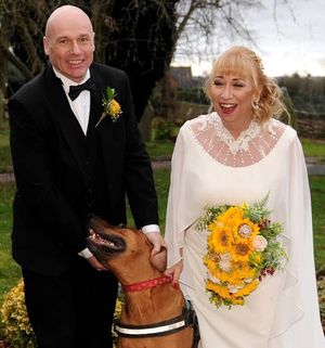 Alan and Wendy with their Rhodesian ridgeback called Bean. Photo: Amanda Reynolds
