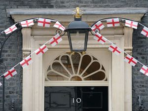 10 Dowing Street decked out in England flags