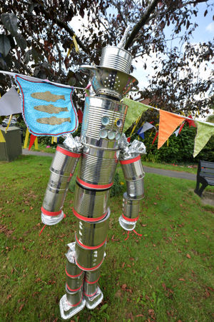 Pots in the theme of Wizard of Oz, at Boughey Road, Newport