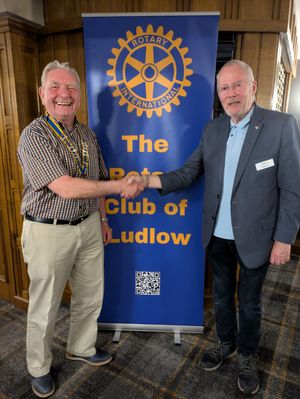 Handover: Robert Hodge (right) hands over the reins to new president Tom Hunt