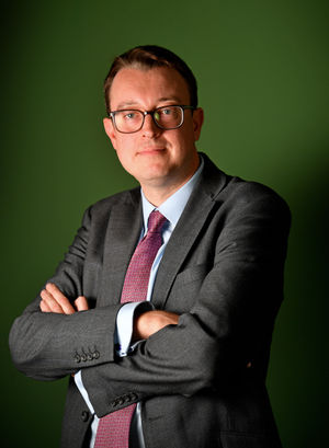 Simon Clarke, Secretary of State for Levelling Up, at the i9 building in Wolverhampton