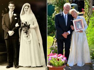 Renee still has her dress from their wedding day in 1957
