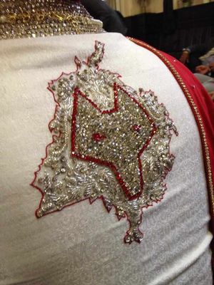 Bachitar Singh Boparai's special wedding suit with Wolves logo