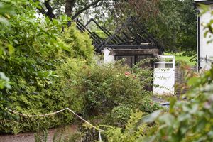 The garage was cordoned off on Tuesday. Photo: SnapperSK