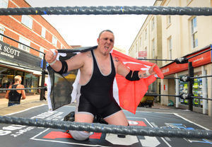 Wrestler Charles Kelsey at Dudley Fun Day