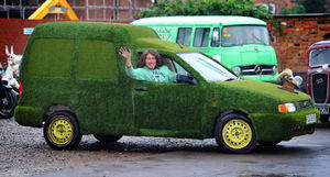 Neil Turner's grass-covered van