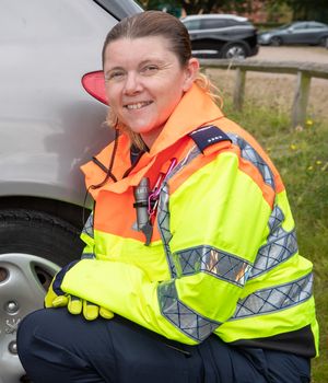 Traffic officer Kelly Rudge will also be on patrol on Christmas Day