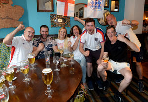 England fans watch the big match at the Clarendon Hotel, Chapel Ash, Wolverhampton