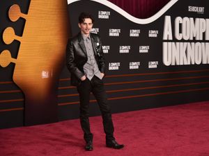 Supporting image for story: Timothee Chalamet channels Bob Dylan at premiere of A Complete Unknown