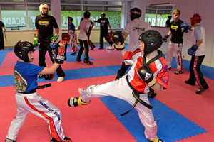 Luke Ashby, left, spars with Tyler Cox at the popular Halesowen club.