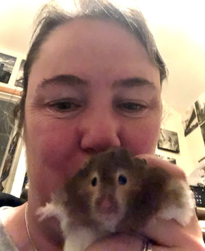 Lisa Murray-Lang and Spud the hamster. Photo: Lisa Murray-Lang/SWNS