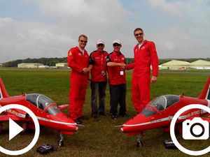 Supporting image for story: Shropshire father and son find fame as the mini Red Arrows