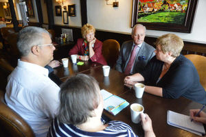 Neil and Christine Hamilton meet the Newtown Patient Health Forum at the Black Boy pub, Newtown