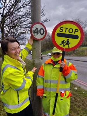 Pauline Norman is pictured with Sandwell Council Road Safety Education Officer Louise Bodlovic