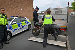 Police officers carrying out Operation Adhesion on Sunday to combat illegal bikers in the Walsall area