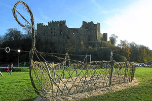 The completed Viking longboat sculpture in the park just a week ago