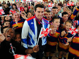 Supporting image for story: Big crowds welcome Olympic hero Kristian Thomas