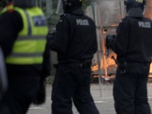 Supporting image for story: Police respond to protests in Tamworth as crowds gather around a Holiday Inn hotel