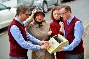 The two Alan Bennetts are played by Lee Morgan-Salcombe and David Lavender, Miss Shepherd is played by Carey Esthop and Pauline is played by Jess Skidmore