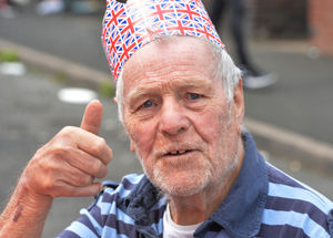 Parkhill Road's oldest resident James McGann, 82,  enjoyed chatting to neighbours for the first time 