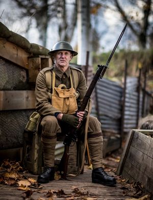 Ashton's grandad, Rob Wantling, who is a volunteer at The Staffordshire Regiment Museum and will be spending 24 hours in a replica trench