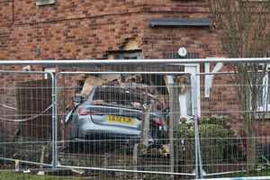 BMW car smashes into house in Ketley Telford