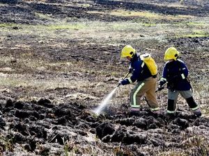 Supporting image for story: Firefighters tackle grassland wildfire in Stafford