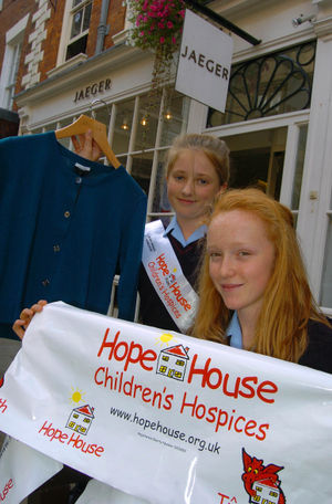 Youngsters fundraising outside the old Jaeger store in Shrewsbury