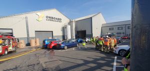 The fire broke out in machinery at Onboard Corrugated in Wednesfield