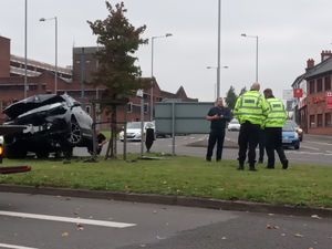 Supporting image for story: Lamppost knocked down during Cannock crash