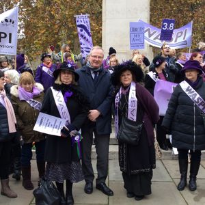 WASPI campaigners outside the House of Commons