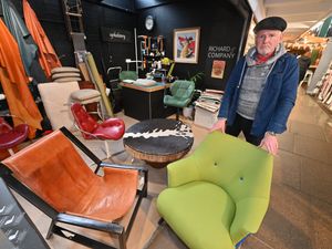 Supporting image for story: I am seated! Funky furniture at Shrewsbury market as collector turns passion for chairs into business