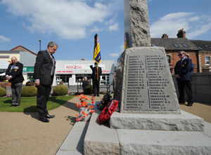 A ceremony was held at the war memorial in Market Drayton