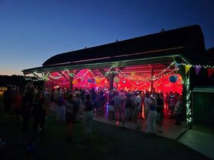 The evening entertainment in full swing at this year's Presteigne Carnival. Image by Kerry Mole of Cap_tivate Visual Art