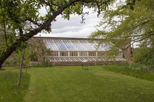 The historic Kitchen Walled Garden greenhouse at Benthall Hall has been recreated by White Cottage Greenhouses.
