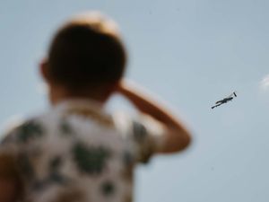 As part of the week's VE Day celebrations and commemorations, an Avro Lancaster bomber flew above Shropshire on Saturday 