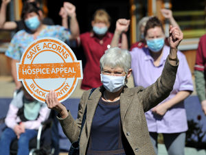 Staff and fundraisers celebrate as event was held to celebrate Acorns Children's Hospice in Walsall being saved from closure.