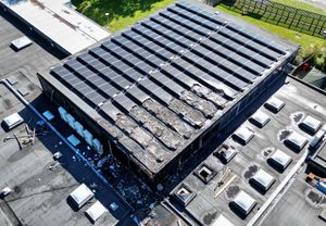 Images have revealed the extent of the damage to St Martins School after a serious fire broke out at the site