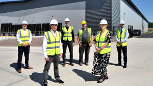 L-R front, Matthew Tilt, Harris Lamb, Liz Lowe, Morris Property, L-R back, James West, Steve Flavell, Dave Fletcher and Alex Morris, all Morris Property at Hortonwood45, Telford